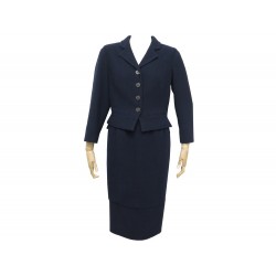 NEUF TAILLEUR CHANEL VESTE P42616 + JUPE P42611 T 40 38 M EN TWEED MARINE 6500€