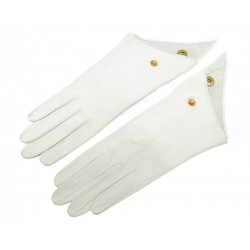 PAIRE DE GANTS LONGS HERMES TAILLE 7 EN CUIR BLANC WHITE LEATHER GLOVES 445€