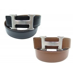 CEINTURE HERMES H CUIR REVERSIBLE GOLD NOIR T90 