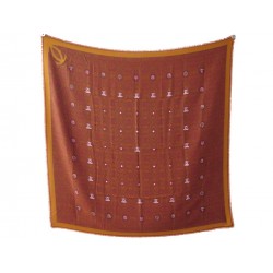 NEUF CHALE MUST DE CARTIER EN CACHEMIRE MARRON BROWN CACHEMERE SHAWL 740€