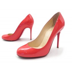 CHAUSSURES CHRISTIAN LOUBOUTIN FIFI 1000 37.5 CUIR VERNI PATENT COURT SHOES 515€