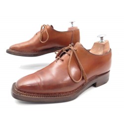 CHAUSSURES SANTONI RICHELIEU 5.5 IT 40.5 FR CUIR PATINE MARRON BROW SHOES 675€