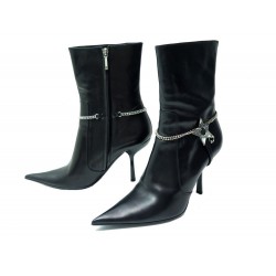 BOTTINES CHRISTIAN DIOR CUIR NOIR 