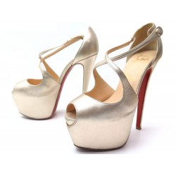 CHAUSSURES CHRISTIAN LOUBOUTIN DAFFODILE CUIR DORE 36.5 