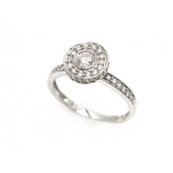  BAGUE EN OR BLANC 18K + DIAMANTS 0.55 CARATS 