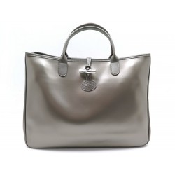 NEUF SAC A MAIN LONGCHAMP ROSEAU HERITAGE 40 CM EN CUIR ARGENTE LEATHER BAG 870€