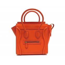 NEUF SAC A MAIN CELINE LUGGAGE MICRO 167793AQL CUIR ORANGE PURSE HAND BAG 2250€