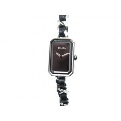 MONTRE CHANEL PREMIERE ROCK H3749 24MM QUARTZ CLASSIQUE ACIER ET CUIR NOIR 4150€