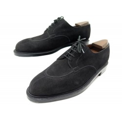 NEUF CHAUSSURES JM WESTON DEMI CHASSE DAIM NOIR 9.5 43.5 EMBAUCHOIRS 