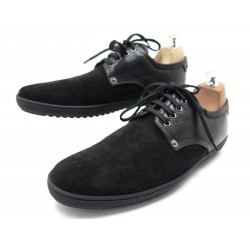 NEUF CHAUSSURES LOUIS VUITTON TEAM DERBY 7 41 BASKETS CUIR DAIM NOIR SHOES 500€