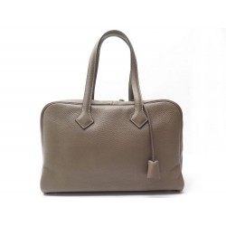 NEUF SAC A MAIN HERMES VICTORIA 35CM CUIR TAURILLON TAUPE 