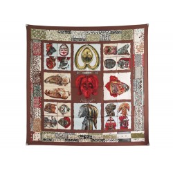 NEUF FOULARD HERMES PERSONA DUBIGEON CARRE 90 SOIE MASQUES AFRICAINS SCARF 360 