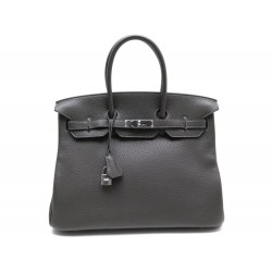 NEUF SAC A MAIN HERMES BIRKIN 35 EN CUIR TAURILLON CLEMENCE ARDOISE HAND BAG NEW