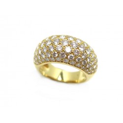 BAGUE EN OR JAUNE T 52 8GR SERTIE DE 93 DIAMANTS 1.2 CARATS GOLD & DIAMONDS RING