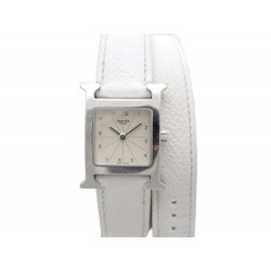 MONTRE HERMES HEURE H PM RS1.205 30 MM QUARTZ CLASSIQUE ACIER CUIR BLANC 2150€