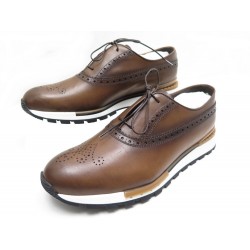 NEUF CHAUSSURES BERLUTI MOGANO CUIR MARRON 7.5 T41.5 