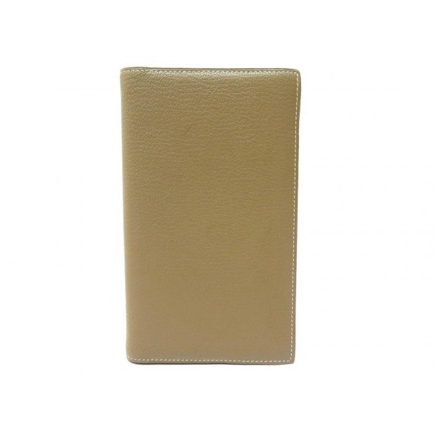 BLOC NOTE HERMES COUVERTURE D AGENDA SIMPLE 17MM EN CUIR TAUPE DIARY COVER 295