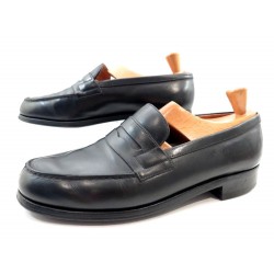 MOCASSINS HERMES 7.5D 41 CHAUSSURES CLASSIQUE CUIR NOIR LOAFER 750€