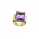 BAGUE EN OR JAUNE 18K 10 GR T 52 SERTIE PIERRE AMETHYSTE YELLOW GOLD RING