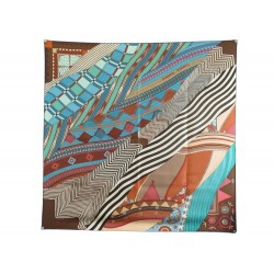 NEUF FOULARD HERMES COUPONS INDIENS CARRE 90 EN SOIE MULTICOLORE SCARF SILK 360€