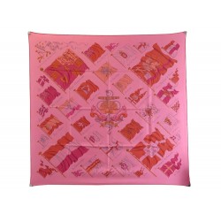 NEUF FOULARD HERMES PAVOIS SURTEINT DIP DYE CARRE 90 SOIE ROSE BOITE SCARF 360€