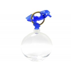 NEUF CARAFE DAUM PEGASE EN PATE DE VERRE INCOLORE ET BLEU MOLTEN GLASS