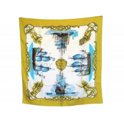 FOULARD HERMES VAISSEAUX DE HAUT BORD PHILIPPE LEDOUX CARRE SOIE SILK SCARF 360€