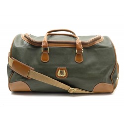  SAC A MAIN DE VOYAGE LANCEL EN TOILE & CUIR KAKI BANDOULIERE HAND BAG TRAVELBAG