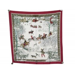 NEUF VINTAGE FOULARD HERMES L'HIVER 1ERE EDITION 1968 CARRE SOIE SILK SCARF 360€