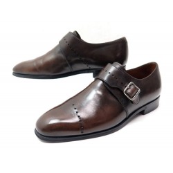 CHAUSSURES BERLUTI 6.5 40.5 MOCASSIN A BOUCLE CUIR MARRON SOULIERS SHOES 1580€