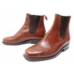 CHAUSSURES JM WESTON 700 5F 39 BOTTINES CHELSEA CUIR MARRON SHOES LEATHER 890*