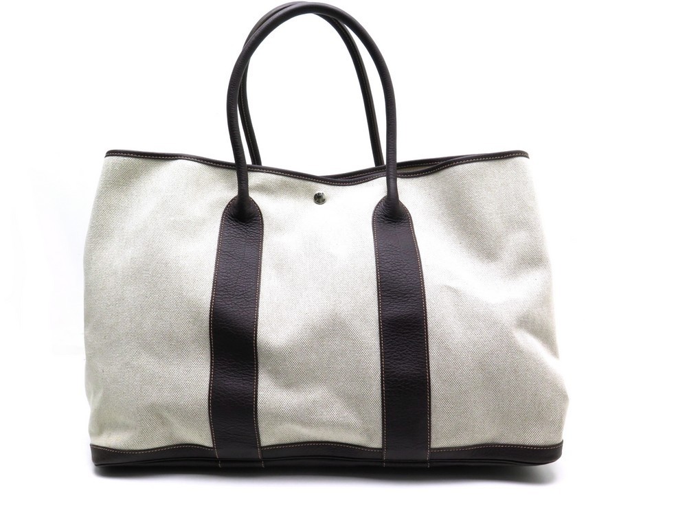 sac a main hermes garden party zip 30 en toile et cuir