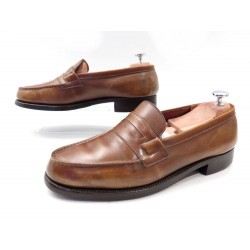 JM WESTON MOCASSINS 7.5D 41.5 CUIR MARRON PATINE