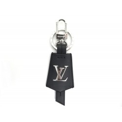 NEUF PORTE CLES LOUIS VUITTON CLOCHE M68020 CUIR NOIR LOGO LEATHER KEY RING 250€