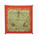 NEUF FOULARD HERMES LES BLES CARRE 70 CM EN COTON ROUGE RED COTTON SCARF 270€