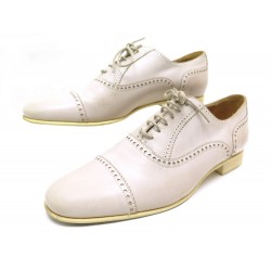 CHAUSSURES HERMES LOUIS RICHELIEU 37.5 BEIGE ROSE 