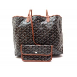 NEUF SAC A MAIN GOYARD SAINT LOUIS PM CABAS EPAULE TOILE MARRON POCHETTE PURSE