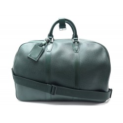  SAC A MAIN DE VOYAGE LOUIS VUITTON KENDALL 50 EN CUIR TAIGA VERT HANDBAG 2330 