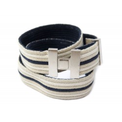 CEINTURE HERMES SANGLE BOUCLE H TAILLE 65 A 90 EN TOILE BEIGE CANVAS BELT 450€