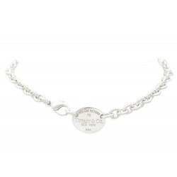 COLLIER TIFFANY & CO PLEASE RETURN ARGENT MASSIF T39 SOLID SILVER NEKLACE 530