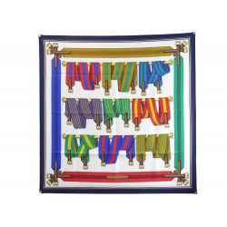 NEUF VINTAGE FOULARD HERMES SANGLES JOACHIM METZ CARRE 90CM SOIE SILK SCARF 360€