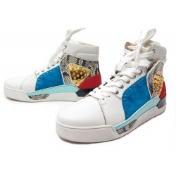 NEUF BASKETS CHRISTIAN LOUBOUTIN LOUBIKICK 42.5 SPIKE PYTHON HIGH SNEAKERS 1490€