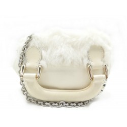 SAC A MAIN FENDI 8BN159 POCHETTE BANDOULIERE EN CUIR & FOURRURE FUR BAG 1800€