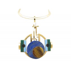 NEUF COLLIER ROBERTO CAVALLI RAS DE COU PENDENTIF LAPIS LAZULI NECKLACE 890€