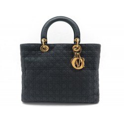 SAC A MAIN LADY DIOR TOILE NOIR 