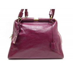 SAC A MAIN YVES SAINT LAURENT CUIR VERNIS BORDEAUX HAND BAG PATENT LEATHER 1240