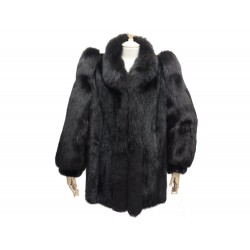 MANTEAU COURT YVES SAINT LAURENT 38 FOURRURE DE VISON NOIR SAGA MINK COAT 8000€