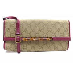 SAC POCHETTE A MAIN GUCCI BAMBOO 117594 BANDOULIERE TOILE MONOGRAMME CLUTCH 550€