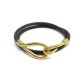 BRACELET HERMES JUMBO DOUBLE TOUR T18 COLLIER EN CUIR MARRON DORE NECKLACE 360€