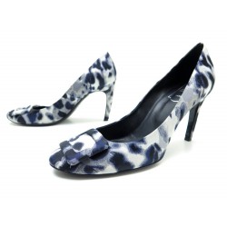 CHAUSSURES ROGER VIVIER BELLE DE NUIT ESCARPINS 40 TOILE BLEU & BLANC SHOES 570€